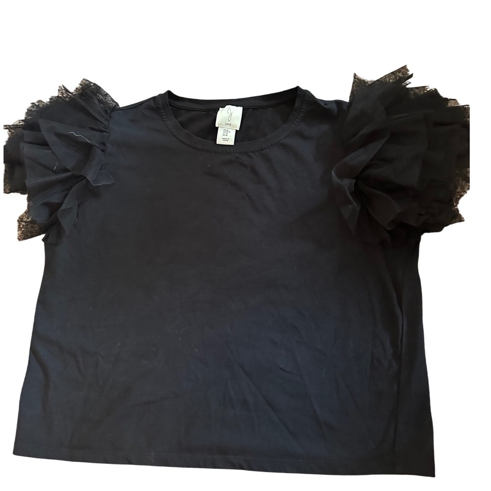 Joie Women's Black Tulle Sleeve, Medium